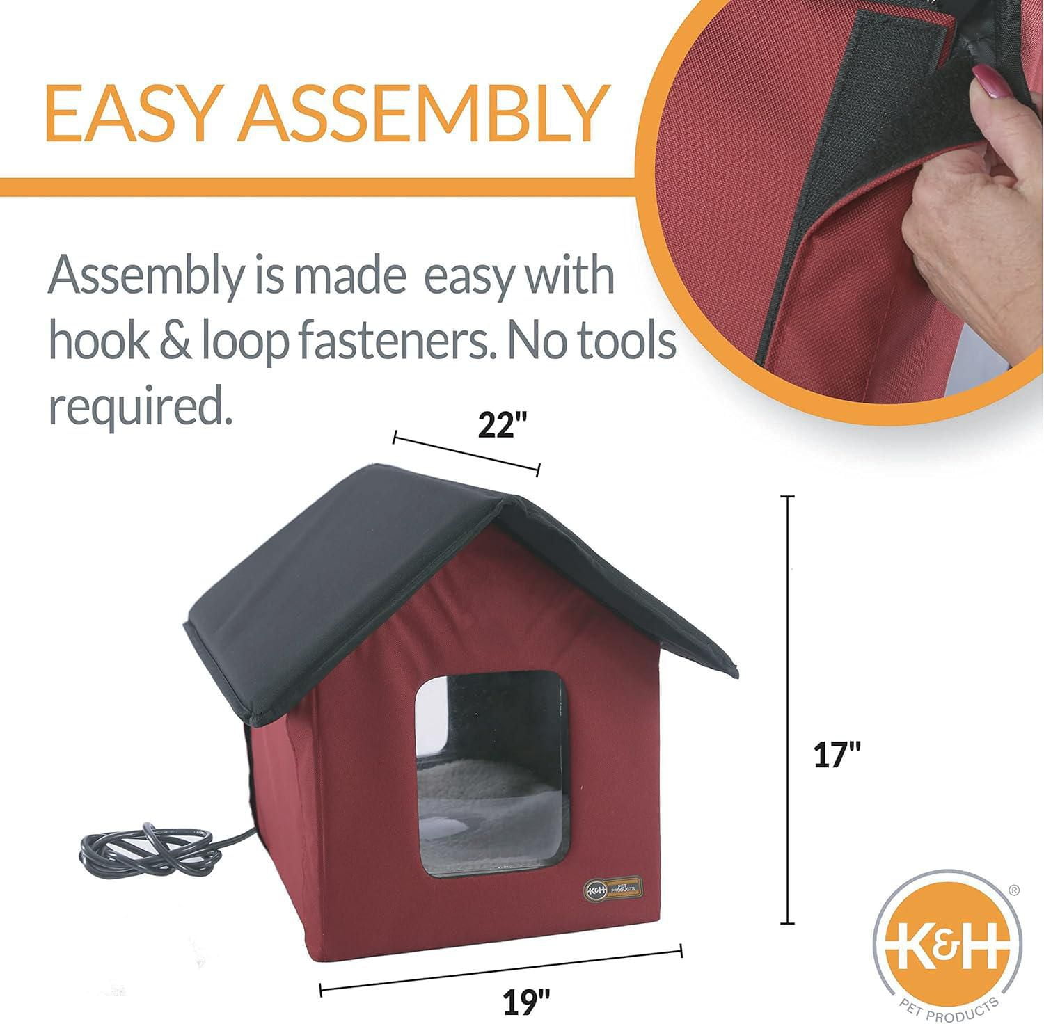 K&H Outdoor Heated Kitty Red House For cats