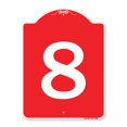 thumbnail image 1 of SignMission A-DES-RW-1824-22900 18 x 24 Po Signe de la Série Designer - Signe avec le Numéro 8 et 44; Rouge et Blanc, 1 of 1