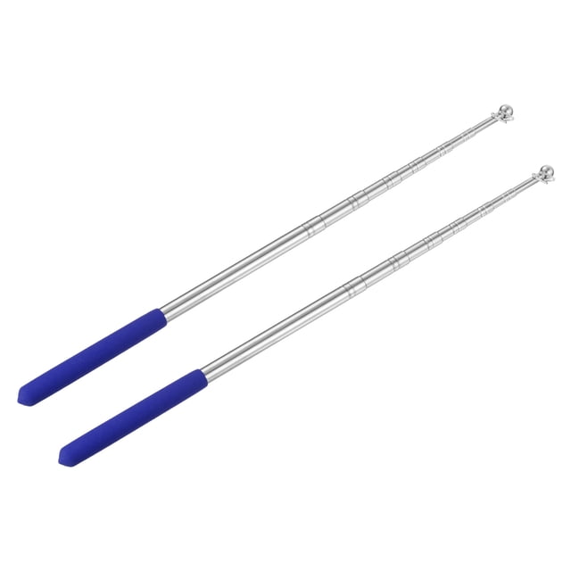Unique Bargains 5 Feet Extendable Portable Telescopic Handheld Tour Flag Pole, Blue 2 Pack