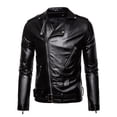 thumbnail image 1 of Weiqiqre Oversized Leather Jacket Men Lambskin Leather Fall Jacket for Men Fashion Plus Size Outfits,Size 2XL, 1 of 4