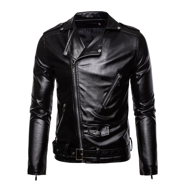 Weiqiqre Oversized Leather Jacket Men Lambskin Leather Fall Jacket for Men Fashion Plus Size Outfits,Size 2XL