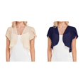thumbnail image 1 of (2-Pack) Kcodviy Women Solid Short Womens Button Down Cardigan Sweaters Sleeve Cropped Bolero Open Womens Button Up Cardigan Sweaters Front Chiffon Cardigan, 1 of 6