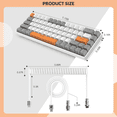 thumbnail image 4 of HAOAN T8 Clavier de Jeu 60 % 68 Touches Compact Mini Clavier Mécanique Filaire avec 18 Commutateurs Bleus Rétroéclairés RVB Chroma Câble de Clavier Bobiné USB-C pour PC Portable Mac XBOX - Bleu Blanc, 4 of 8