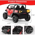 thumbnail image 4 of 24V Ride On Dump Truck, Ride On Car with Remote Control, Electric Dump Bed and Extra Shovel, Ride On Tractors Car with Music Player, Key Start for Safety, Gift for Kids,Red, 4 of 8