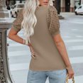 thumbnail image 4 of Liquidation! T-Shirt Grande Taille pour Femmes, Blouse à Manches Courtes d'Été pour Femmes, Blouses à Col Rond Mode Féminine Couleur Unie, 4 of 5