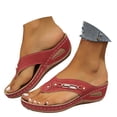 thumbnail image 1 of Womens Wedge Orthopedic Flip Flops Slides Sandals for Plantar Fasciitis Comfortable Walking Dress Slip on, 1 of 8