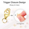 thumbnail image 4 of 8mm Lobster Clasp with Closed Jump Rings, 3 Set Lobster Claw Clasp, Gold Tone, 4 of 6