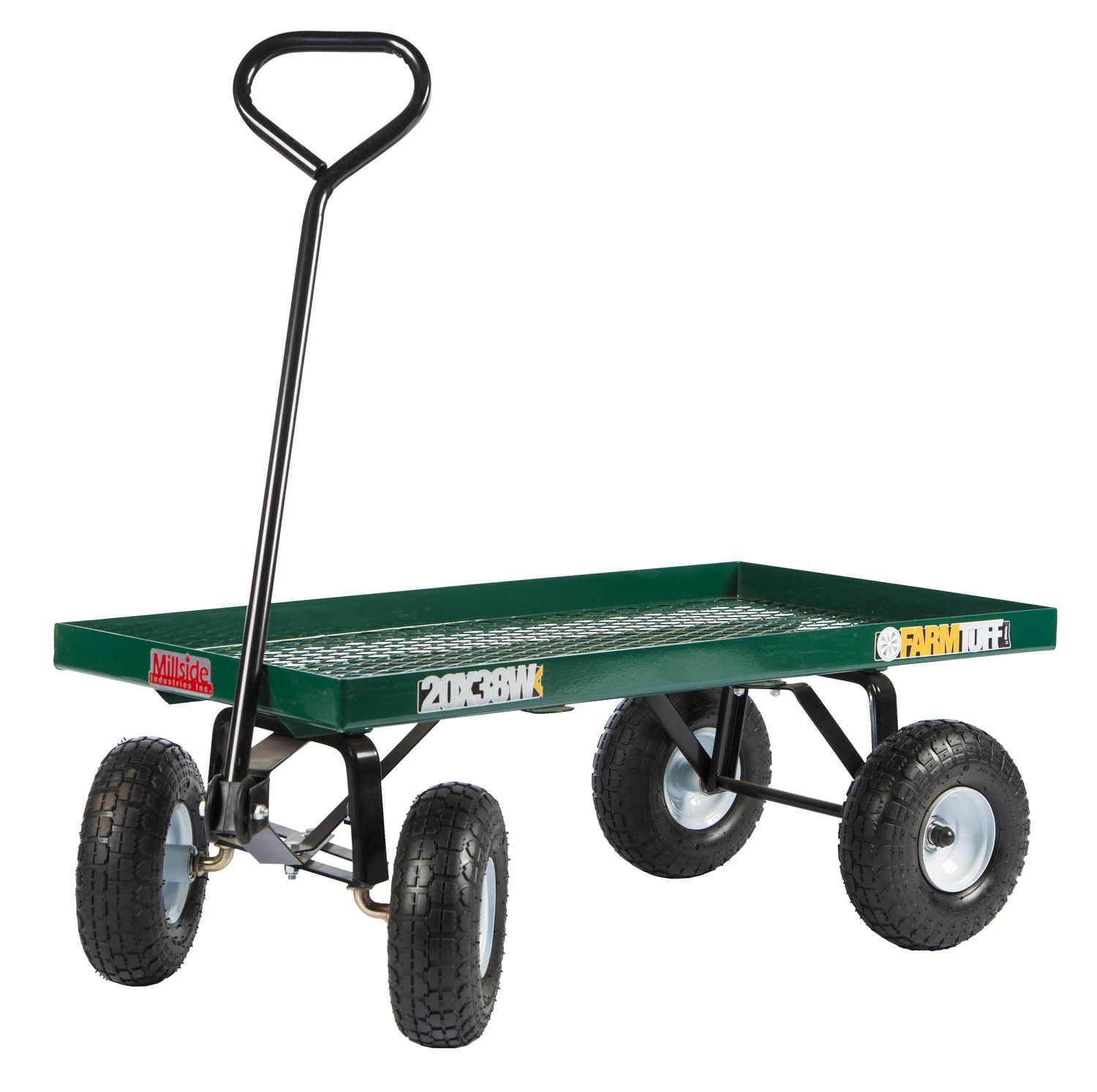 Millside metal deck 20' x 38" garden wagon with flat free tires