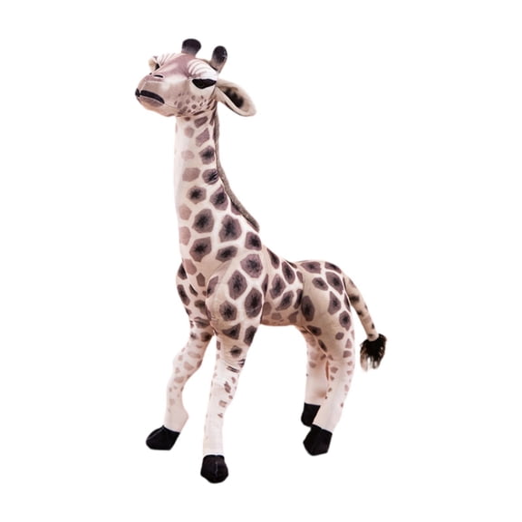 Tachiuwa Jouet Girafe pour Enfants Dessin Animé 90 cm Girafe Peluche pour Enfants Gris Pâle