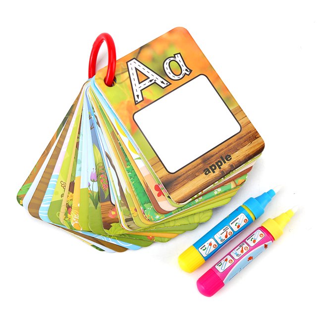 Drawing Card Boards, 2 Types Portable Baby Kids Water Drawing Painting Card Board With Pen, Reusable Learning Playing Puzzle Toys, Great Gift For Children