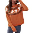 thumbnail image 1 of LUXUR Chandail d'Hiver Chaud pour Femmes, Ample, pour Festival, Orange m, 1 of 3