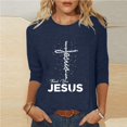 thumbnail image 1 of Daisyyozoid T-Shirt de Pâques Joyeuses pour Femme Col Rond Haut à Manches Longues Haut à Manches Longues Col Rond T-Shirt, 1 of 5