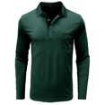 thumbnail image 2 of RXIRUCGD Blouse pour Homme, Mode Décontractée, à Blocs de Couleur, Manches Longues, Col Rabattu, Vert, Taille : M, 2 of 5