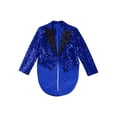 thumbnail image 4 of Raenseen Veste de Smoking pour Garçon, Blazer à Paillettes Queue-de-Pie, Habit Queue d'Hirondelle, Manteau de Soirée Formelle, Bleu 6, 4 of 5