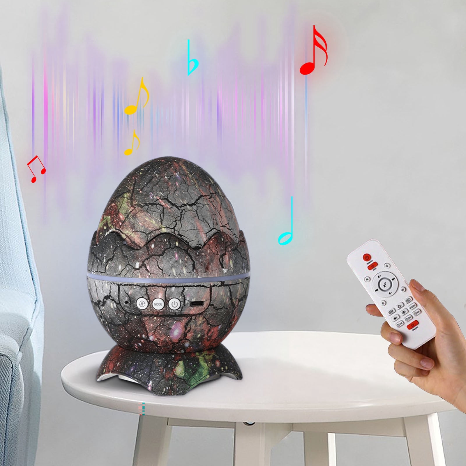 Birdeem Night Light Projector,Dinosaur Night Light,Dinosaur Projector 4-In-1 Light Projection Starlight Projector with Wireless Music Player Children'S Night Light Decoration with White Noise