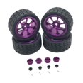 thumbnail image 3 of Milaget RC Wheel Rims Rubber Tires Kit Replacement M3 Wheel Nut for 144001 1:12 1:18 Purple, 3 of 9
