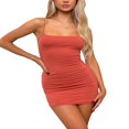 thumbnail image 2 of Women‘s Spaghetti Strap Tank Dress Basic Backless Bodycon Club Party DressLow Cut Skinny Sling Mini Dress, 2 of 6