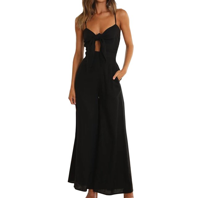 B91xZ Womens Oversized Sleeveless Jumpsuits Spring Summer Casual Loose Bib Overalls Pants Rompers Jumpsuits,Black L