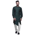 thumbnail image 1 of Atasi Button Down Long Kurta For Men Solid Chinese Collar Casual Ethnic Kurtas-XXXX-Large, 1 of 6