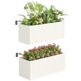 thumbnail image 1 of Outsunny Lot de 2 Bacs à Plantes de 20 Pouces pour Rambarde, Pots de Fleurs Suspendus, Blanc, 1 of 10