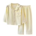 thumbnail image 1 of Toddler Girl Boy Two Piece Pajamas Set Button Down Pajama Shirt Top Pants Shorts Sleepwear Pjs Set, 1 of 3