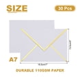 thumbnail image 2 of Uxcell 30 Pack A7 Envelopes, 5x7 Card V Flap Envelope Valentine Envelopes with Gold Border for Office Wedding Card Invitations Graduation Party Gift, White, 2 of 8