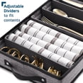thumbnail image 4 of StorageBud Flatware Dinnerware Storage Container Set, Hard Shell and Stackable, Securely Padded & Dish Cases with Soft, Felt Dividers, Handles & Zippers for Transport, 4 of 7
