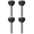 thumbnail image 1 of Uxcell 4 Pcs Boutons de Serrage Moletés M8 x 45mm 304 Acier Inoxydable Goujon Fileté Tête Ronde 25mm Vis à Pouce Noir, 1 of 5