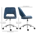 thumbnail image 3 of Vinsetto Armless Office Chair Swivel Computer Desk Chair, Blue, 3 of 10
