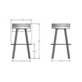 thumbnail image 5 of Amisco Swice 30 in. Swivel Bar Stool - Light Grey Polyester / Black Metal, 5 of 5