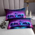 thumbnail image 3 of Go Kart Bedspread Set Karting Coverlet Set,Race Cars Quilt Set Queen,Racing Extreme Sport Quilted Neon Lights Room Decor, 3 of 3