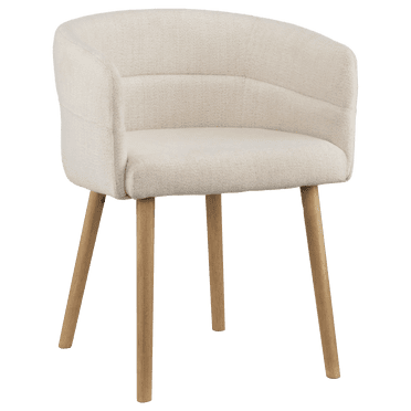 Bouclair Chaise en Tissu Blanc et en Bois de Manguier