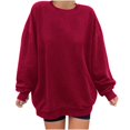 thumbnail image 1 of Penkiiy Chandail pour Femmes Mode Chandail Décontracté à Manches Longues à Col Rond pour Femmes Hauts Blouse Vin Vêtements Y2K, 1 of 4