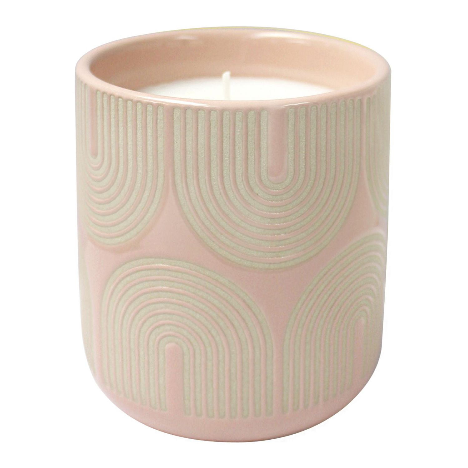 Hometrends 11oz Scented Soy Blend Pink Ceramic Candle