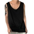 thumbnail image 4 of Tank Top for Men, Mens Summer Solid Fitness Sports Round Neck Large Tank Top, 4 of 4