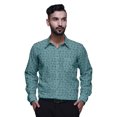 thumbnail image 1 of BESTMAN Printed Cotton Shirt With Pockets Spread Collar Button Down Formal Shirt, 1 of 5