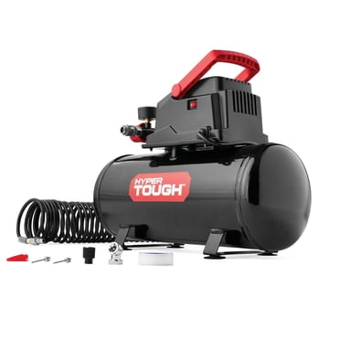 Hyper Tough 3 Gallon Oil-free Portable Air Compressor with Hose & Inflation Accessory Kit, 100 PSI