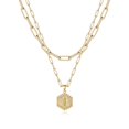 thumbnail image 1 of Colliers à Initiale Superposés pour Femmes, Collier Chaîne Trombone Simple Mignon Pendentif Lettre Hexagone Collier Ras-du-Cou à Initiale Colliers Superposés Dorés pour Femmes,IGold, 1 of 5