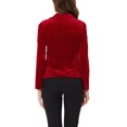 thumbnail image 3 of INSPIRE CHIC Blazer en Velours Vintage pour Femme, Revers Cranté, devant Boutonné, Veste de Bureau, S Rouge, 3 of 6