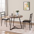 thumbnail image 1 of Dining Table Set for 2, Round Kitchen Table and 2 Chairs, Metal Frame, 3 Piece Kitchen Table Set for Small Space, Apartment, Studio, 1 of 7