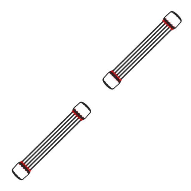 Decodeary 30-150lbs Chest Expander Rally Strap Elastic Band Rope Resistance Leg Foot Black 67 x 11cm 2Set