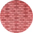 thumbnail image 1 of Ahgly Company Tapis Rond Lavable en Machine Intérieur Transitionnel Rouge Lave, 8 Pieds Rond, 1 of 7