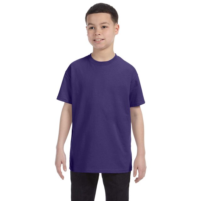 Jerzees Big Boy's Rib Collar Tear Away Label T-Shirt, Style 29B