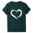 thumbnail image 1 of Babysbule Hauts pour Femmes en Liquidation Femmes Manches Courtes Imprimé en Forme de Cœur Hauts Décontractés Blouse T-shirt, 1 of 4