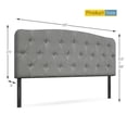 thumbnail image 4 of Costway Full Size Upholstered Headboard Only Adjust Button Tufted Faux Linen Light Grey, 4 of 10