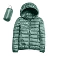 thumbnail image 2 of Packable down Jacket, Lightweight Hooded Puffer, White Duck down Coat Mint Green L , Coat, 2 of 5