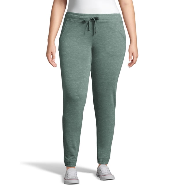 Hanes Womens French Terry Jogger with Pockets, S, Juniper Blue Heather
