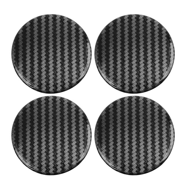Unique Bargains Carbon Fiber Style Car Emblem Wheel Rim Center Hub Cap Sticker Clear Resin 4pcs