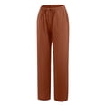 thumbnail image 4 of XZNGL Womens Casual Trousers Solid Drawstring Waist Long Pants with Pocket, 4 of 7
