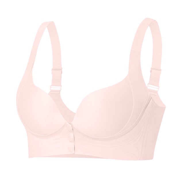 cfhntfmh Bras for Women Wireless Cute Seamless Front Closure Buttons Bras Convenient Adjustable Strap Plus Size Bras